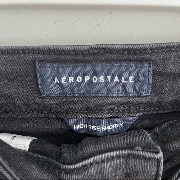Aeropostale black high rise shorty jean shorts size 2 - Picture 3 of 3